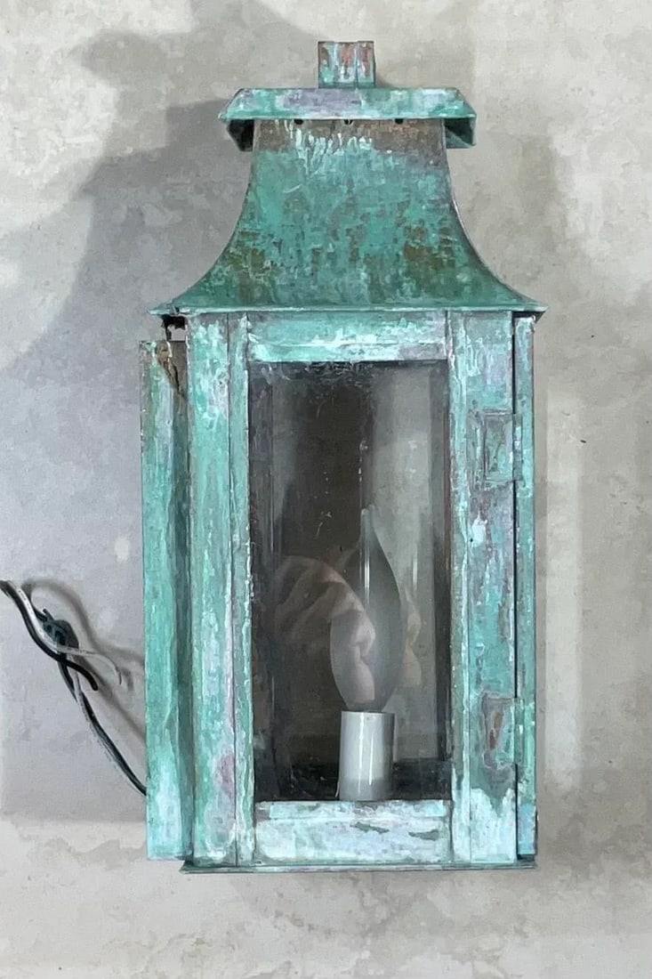 Single Wall Hanging Copper Lantern - 9