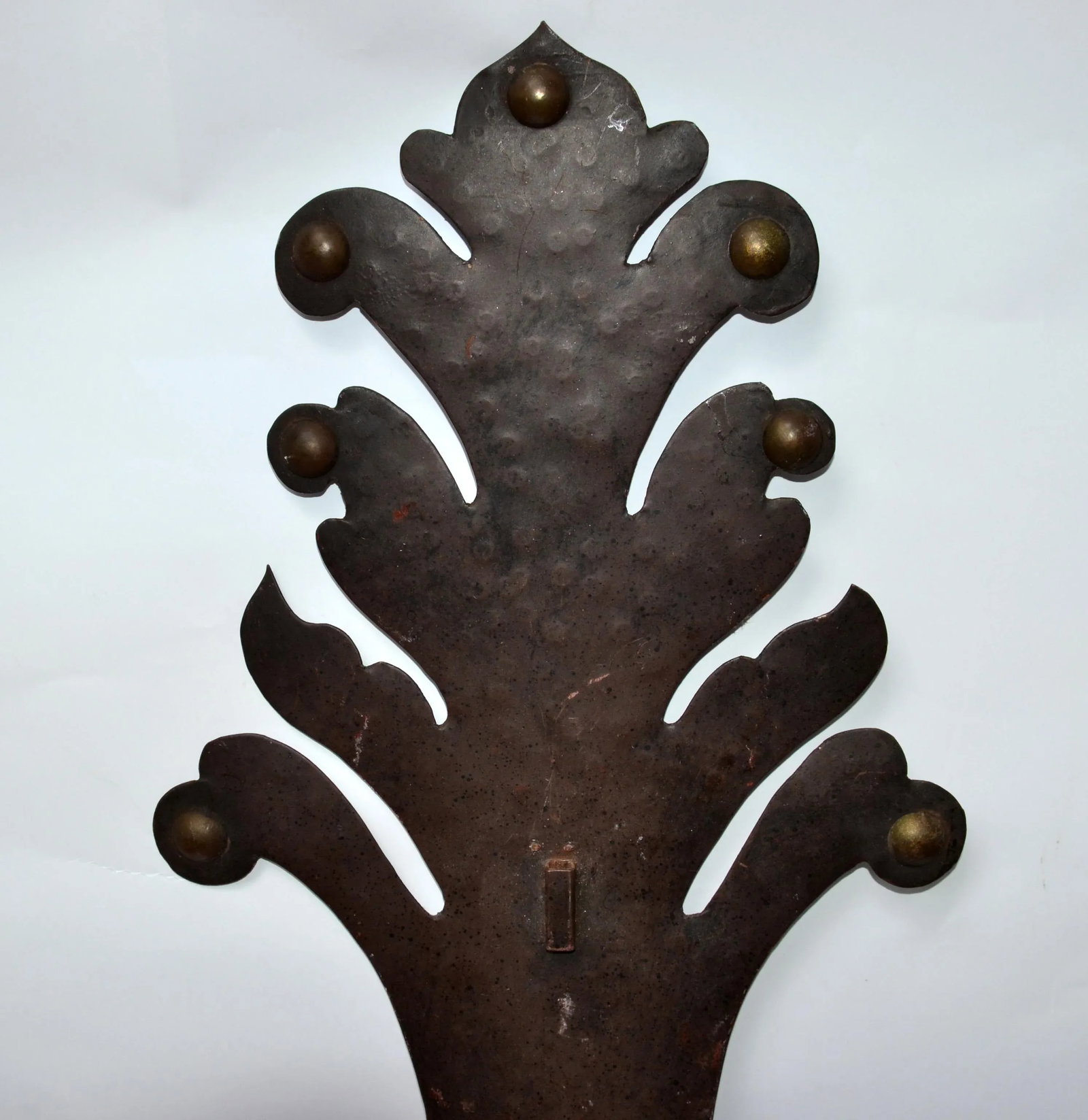Spanish Gothic Revival Forged & Hammered Iron 2 Light Sconces - a Pair - 9