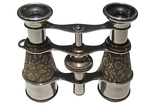 Hand Tooled Silver & Gold Opera Glasses - 2