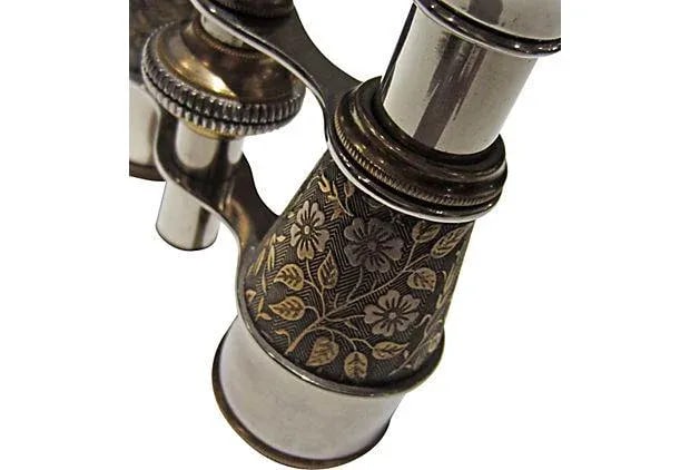 Hand Tooled Silver & Gold Opera Glasses - 3