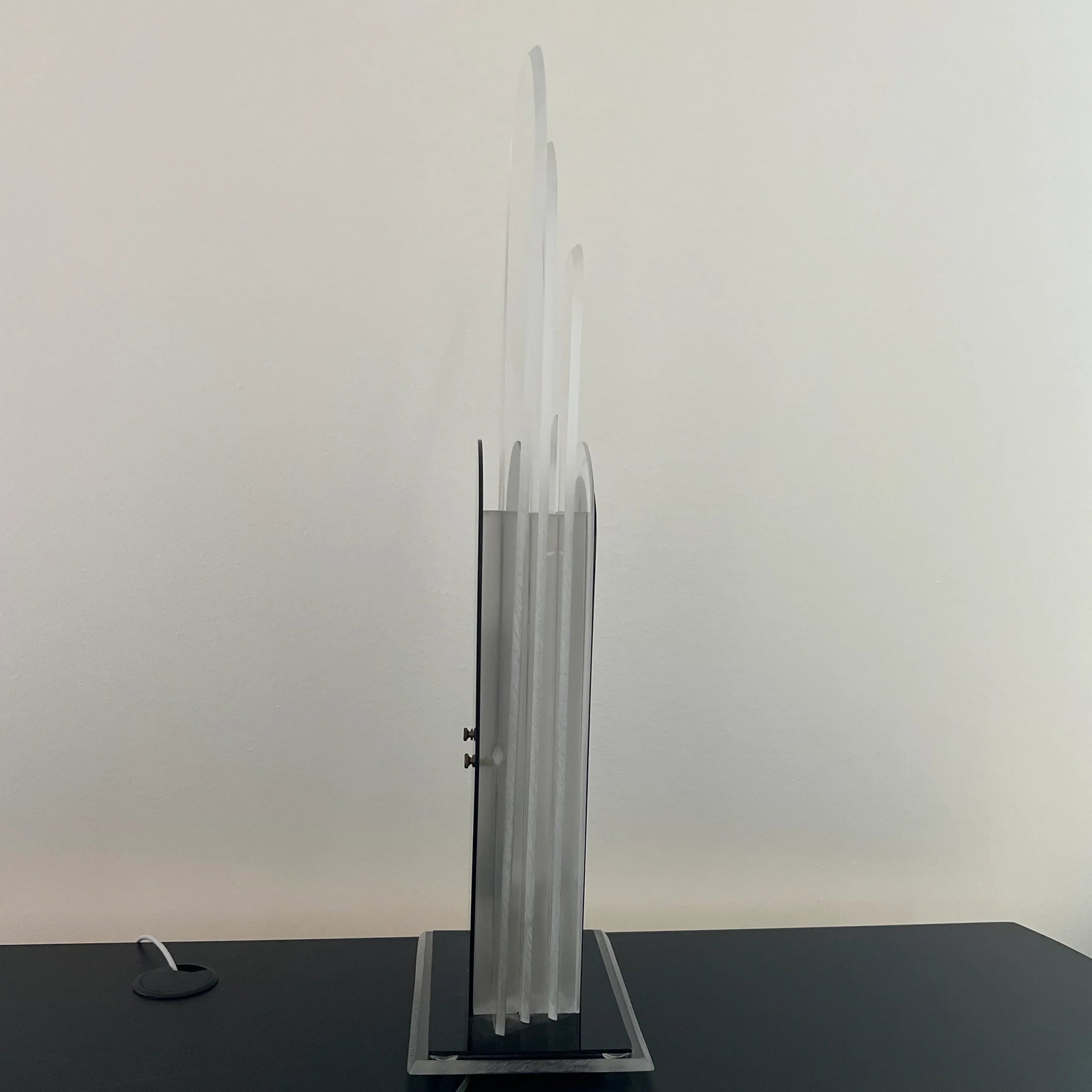 1980s Postmodern Blue Neon Light Sculpture Lamp - 4