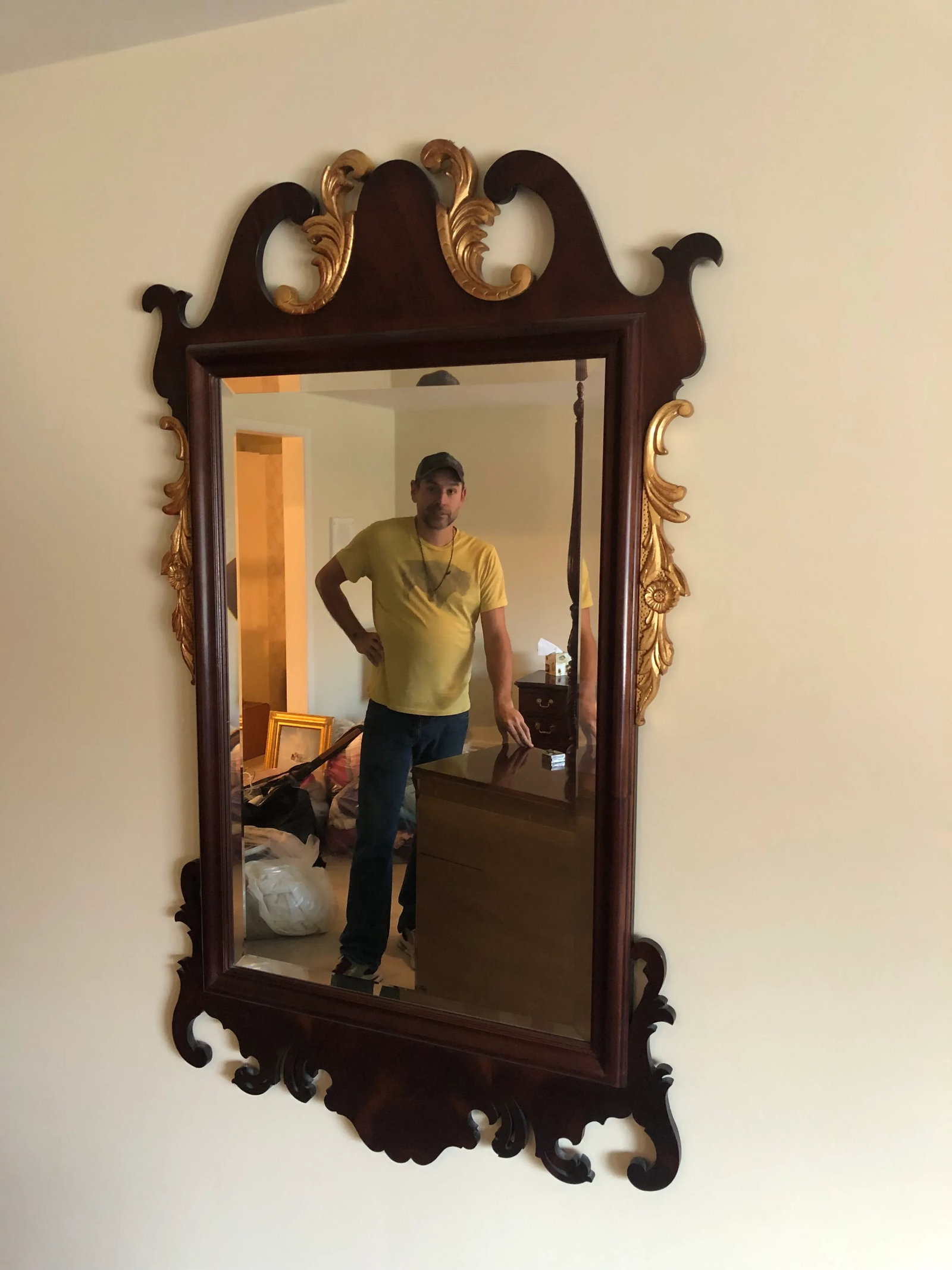 Henredon Mahogany Gold Gilt Mirror - 3