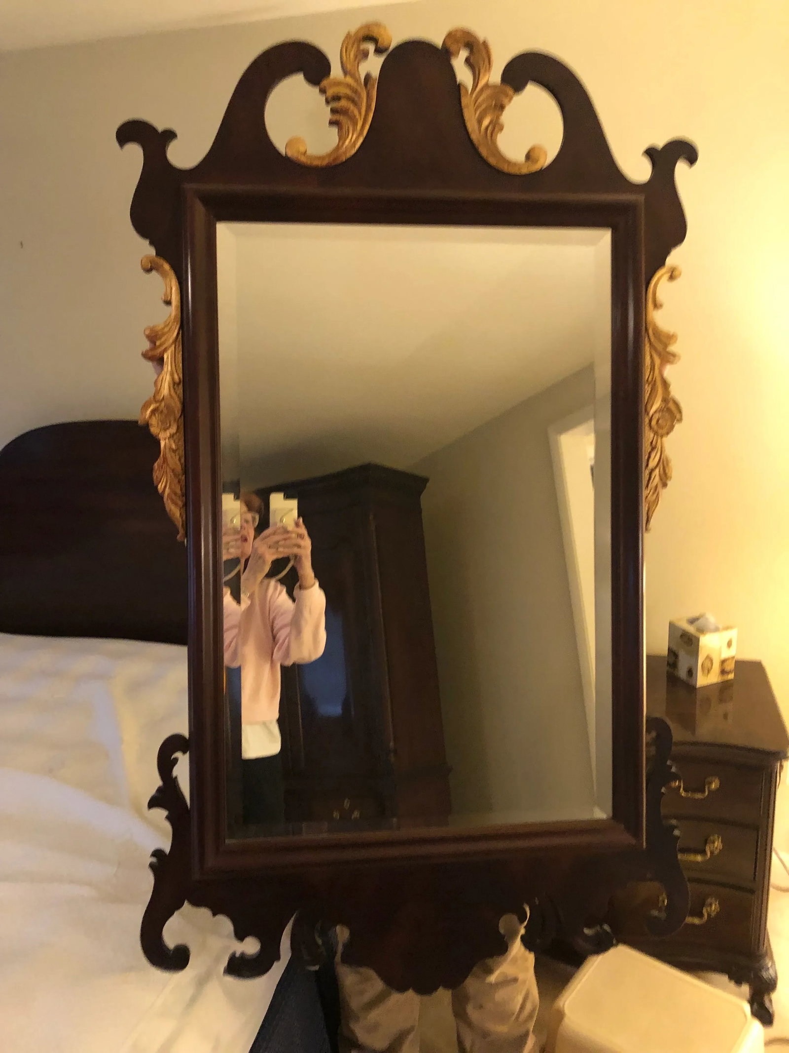 Henredon Mahogany Gold Gilt Mirror - 5