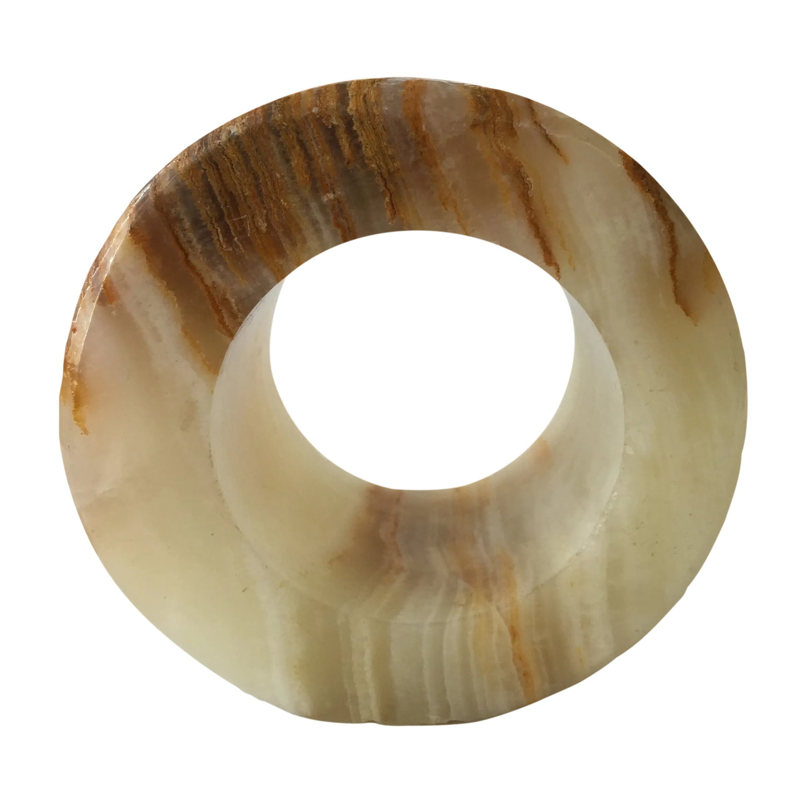 Vintage Agate Accent: Unique vintage agate ring with a flat bottom so that it rests nicely on a surface. A simply fabulous piece of natural yet modern decor. It's in great condition with minor wear. Condition: