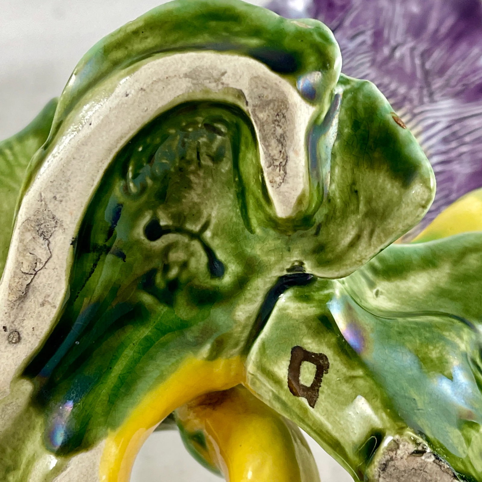 French Fives-Lille De Bruyn Purple Trumpet Vine Posy Vases, Circa 1890 - a Pair - 11
