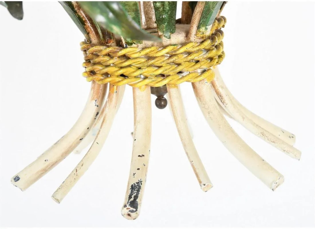Mid Century Tole Floral Chandelier - 2