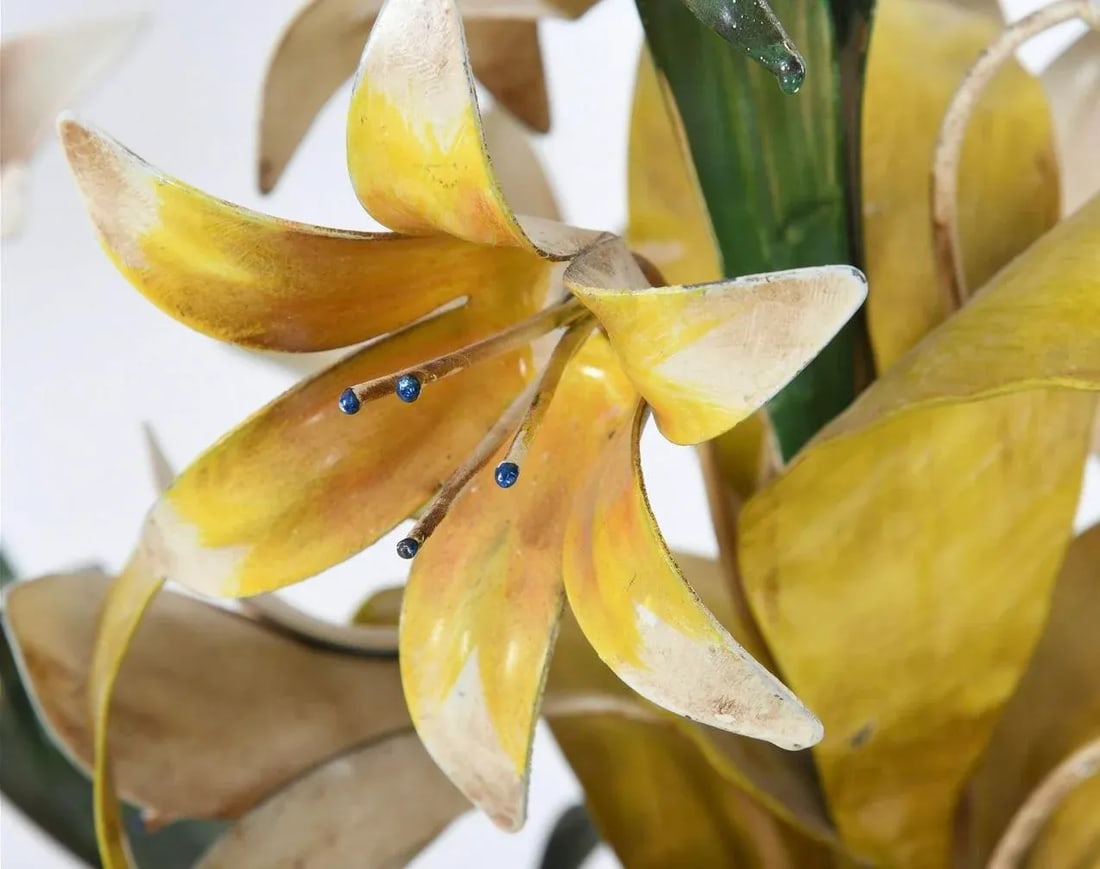 Mid Century Tole Floral Chandelier - 3