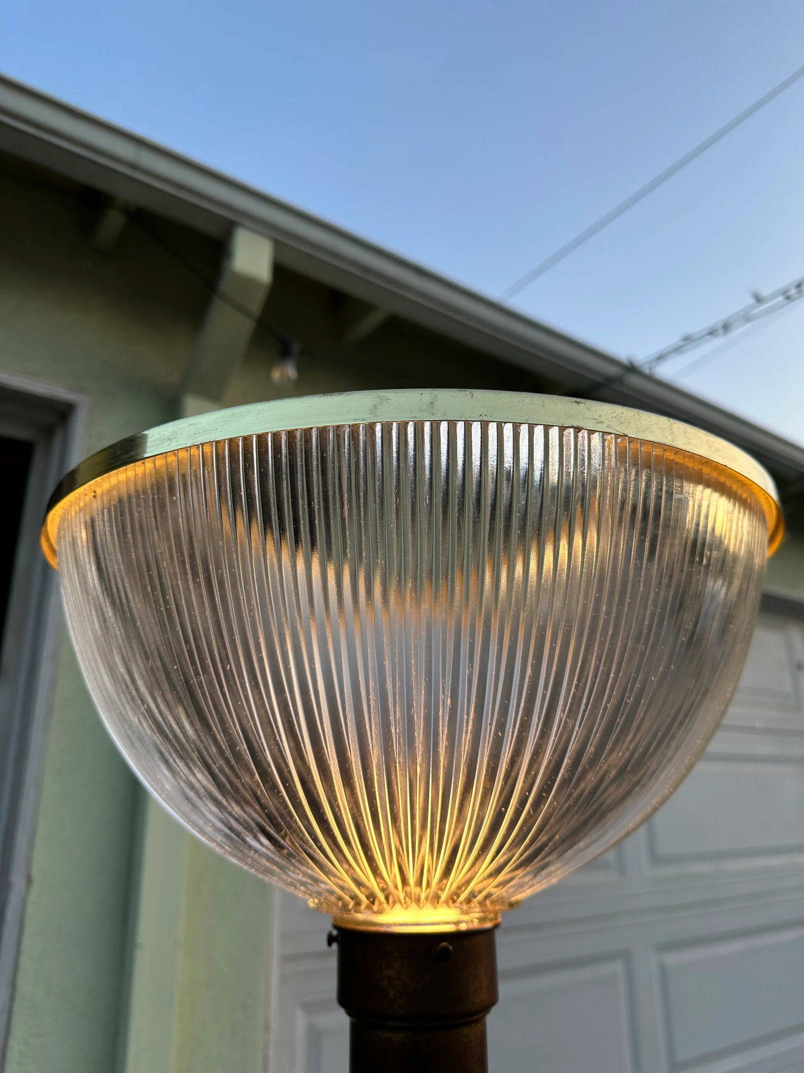Art Deco Swirl Wood Brass Base Torchiere Floor Lamp - 9