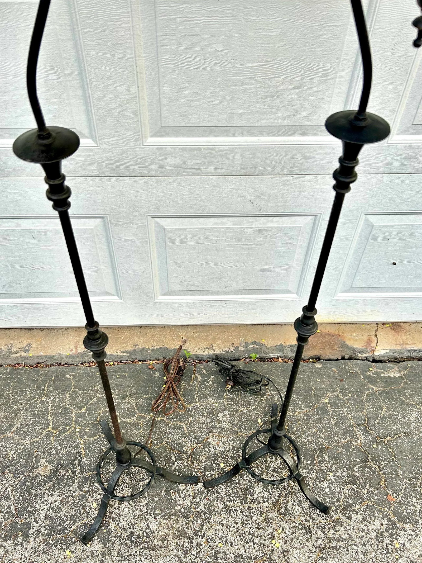 Set of Two Early 20th Century Spanish Revival Metal Floor Lamps - 4