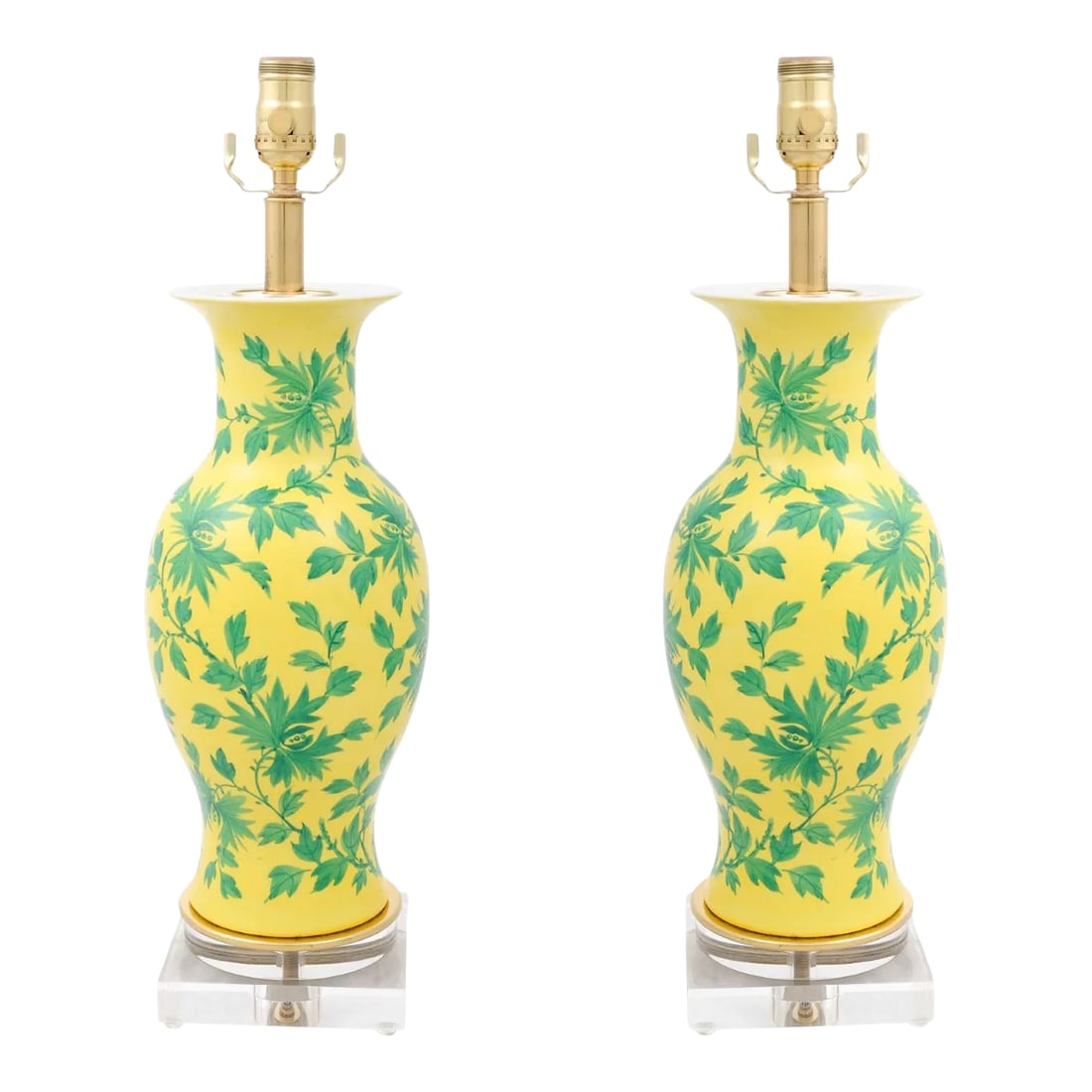 Pair of Vintage Japanese Urn Lamps, 1960's: These lamps are amazing. One of my favorites in the shop. A pair of stunning Japanese urn lamps on square acrylic bases. Condition: Alterations: Restored Imperfections: Some Imperfections Condition No