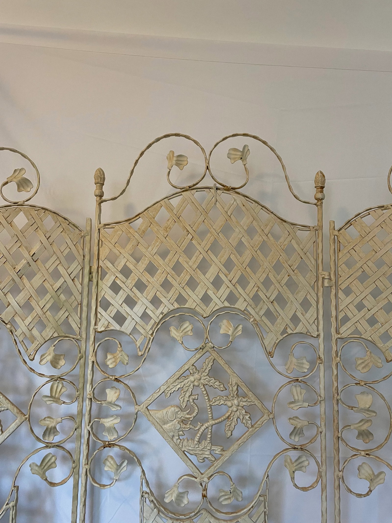 Architectural French Hand Forged Tri Fold Wrought Iron 3-Panel Screen by Gilbert Poillerat - 7