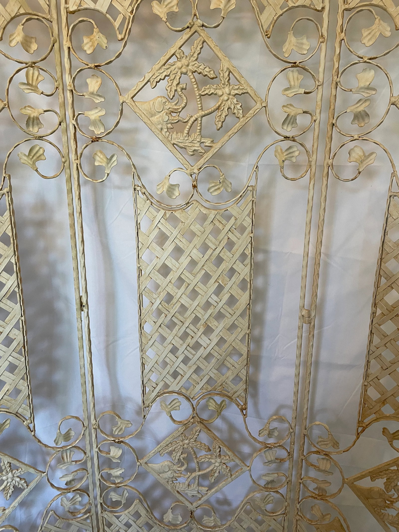 Architectural French Hand Forged Tri Fold Wrought Iron 3-Panel Screen by Gilbert Poillerat - 8