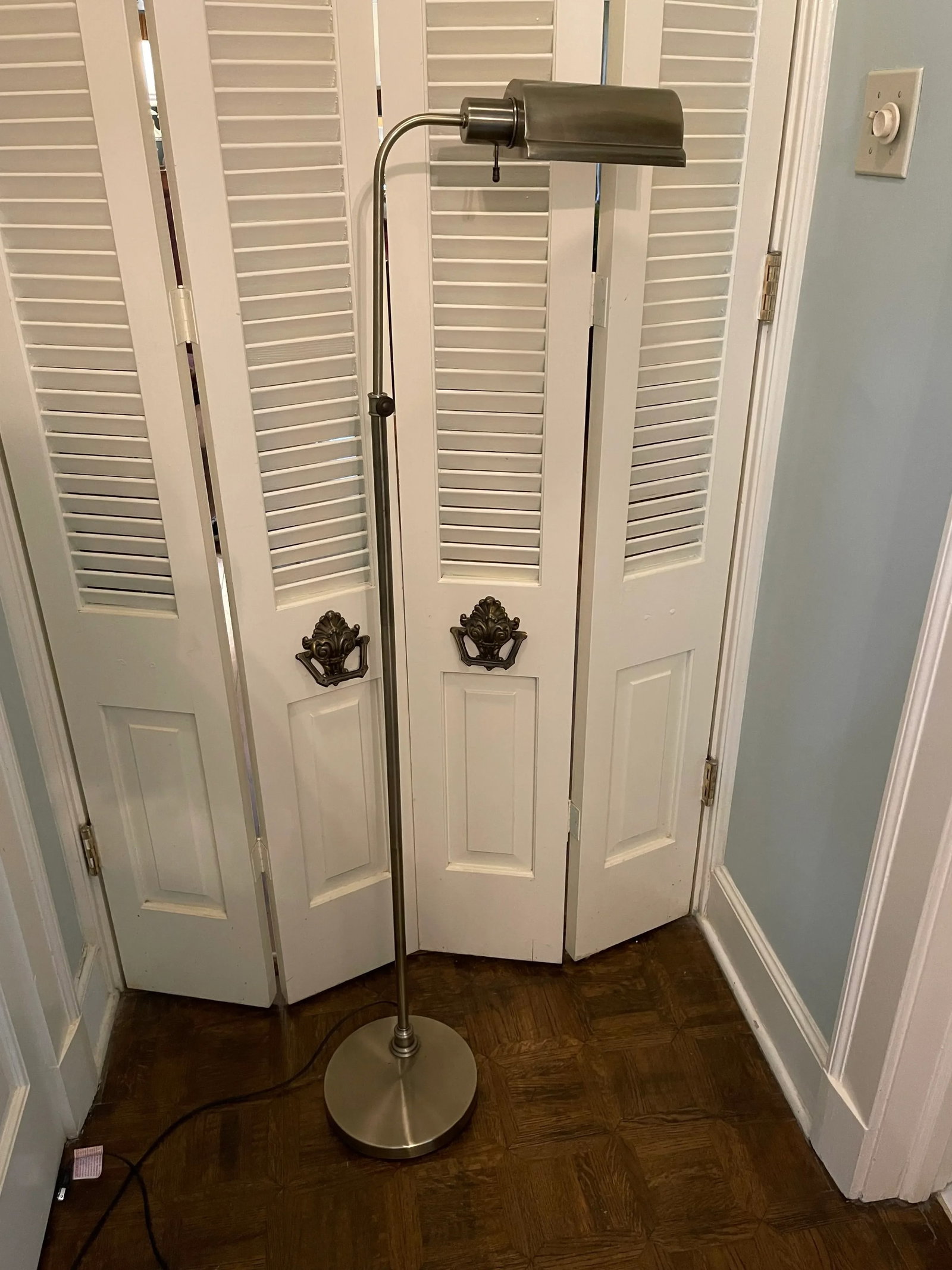 Brushed Nickel Bankers Floor Lamp - 4