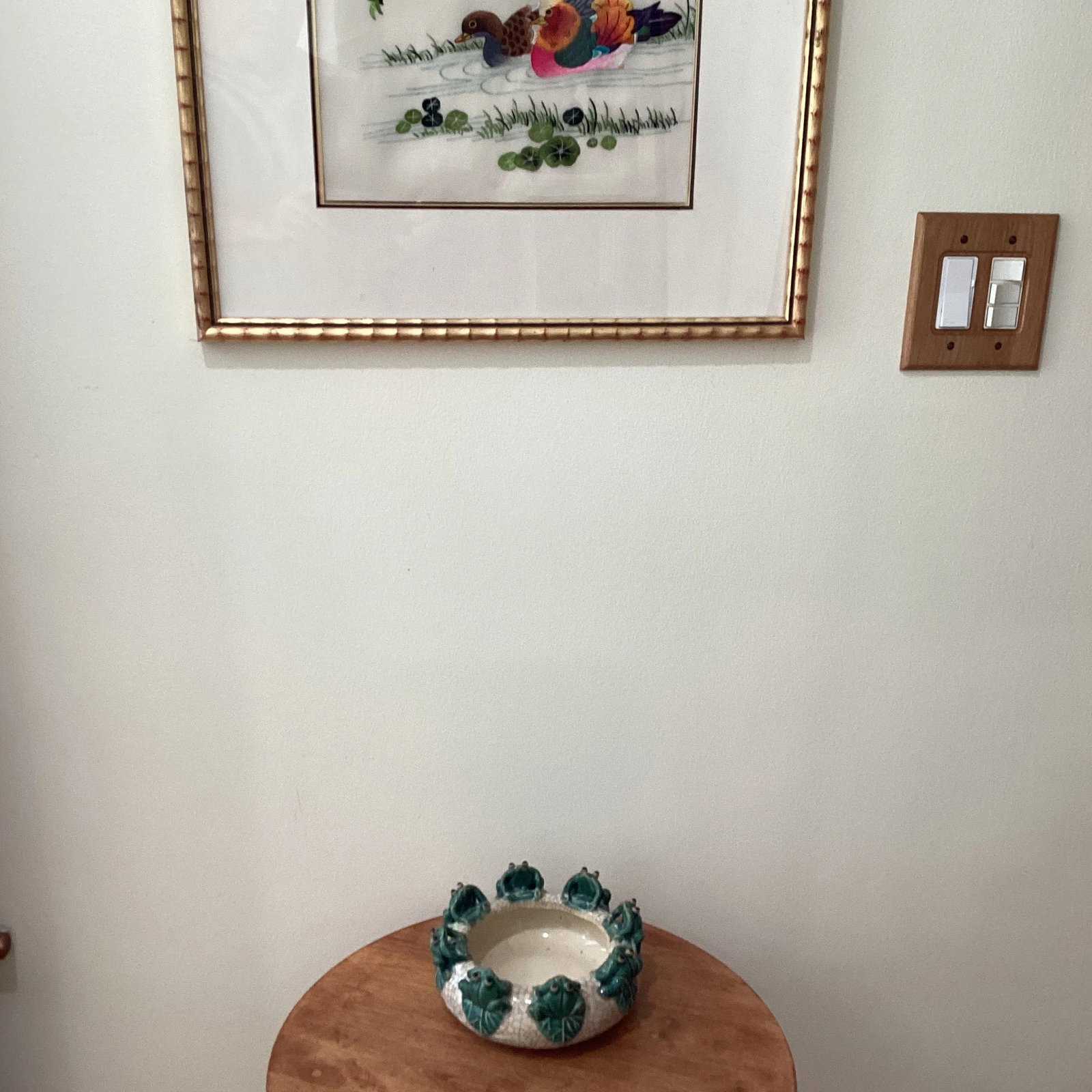 Antique English Majolica Glazed Ceramic Frog Catchall Bowl Planter - 10