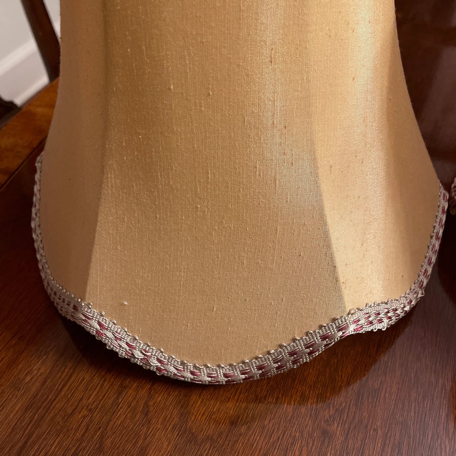 Pair Scalloped Gold Lamp Shades - 2