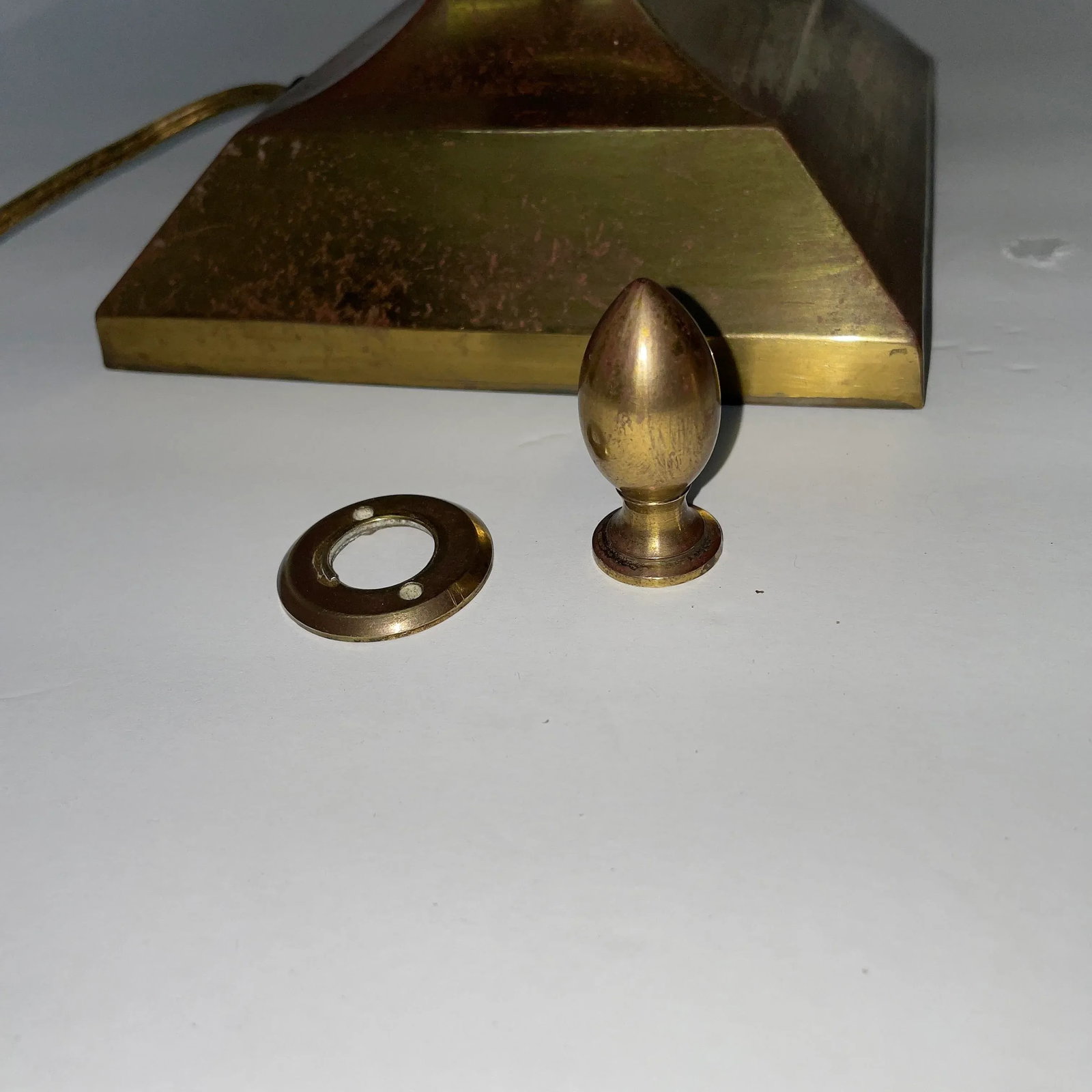 Circa 1920s Antique Brass Lamp With Reticulated Brass Lampshade - 10