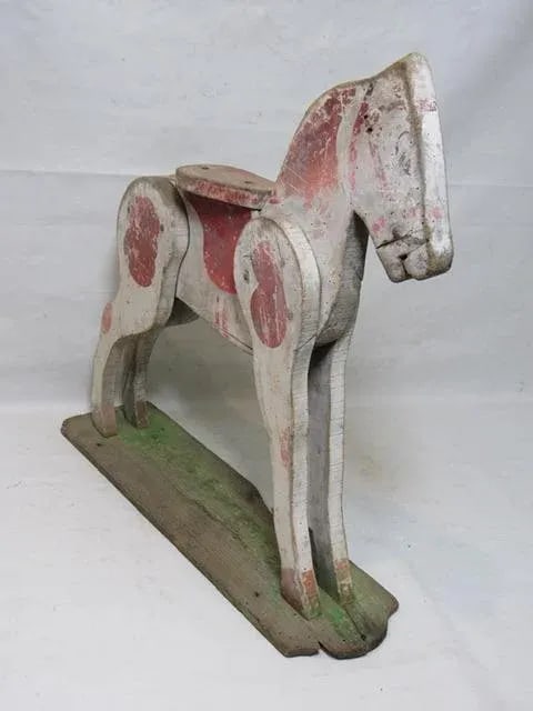 Antique Folk Art Child's Toy Wood Horse - 2