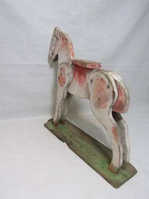 Antique Folk Art Child's Toy Wood Horse - 3