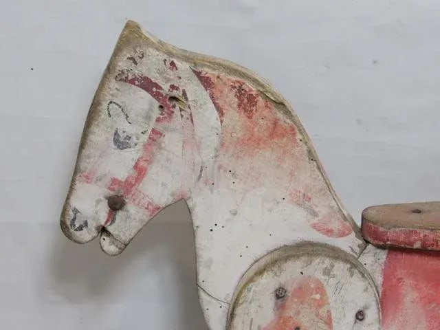Antique Folk Art Child's Toy Wood Horse - 6
