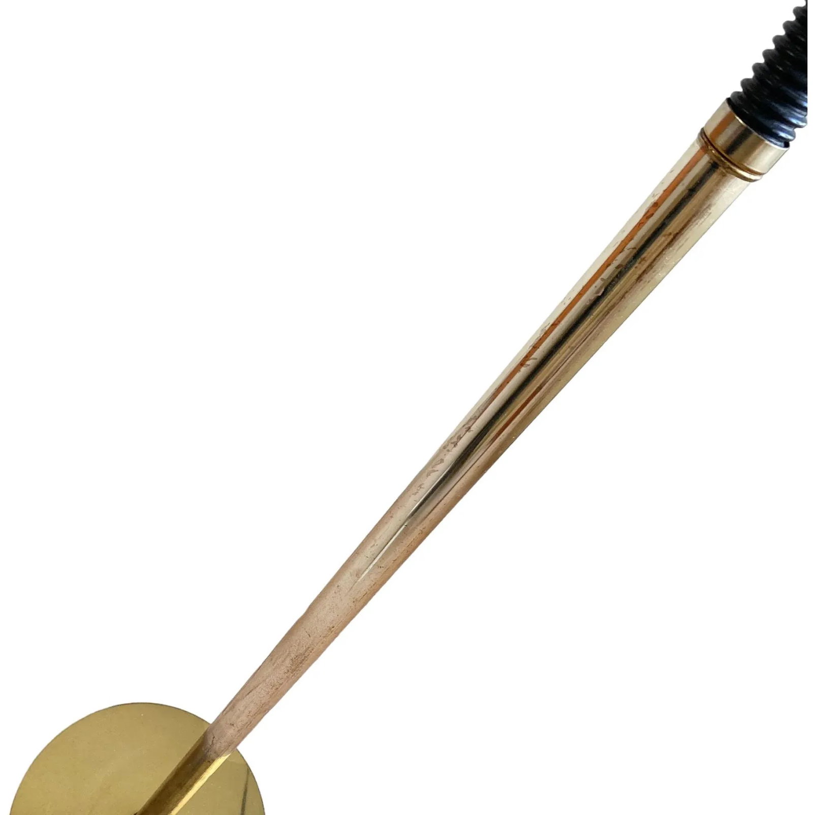 Vintage Black and Gold Toned Brass Standing Adjustable Pharmacy Floor Lamp Circa 1970s - 11