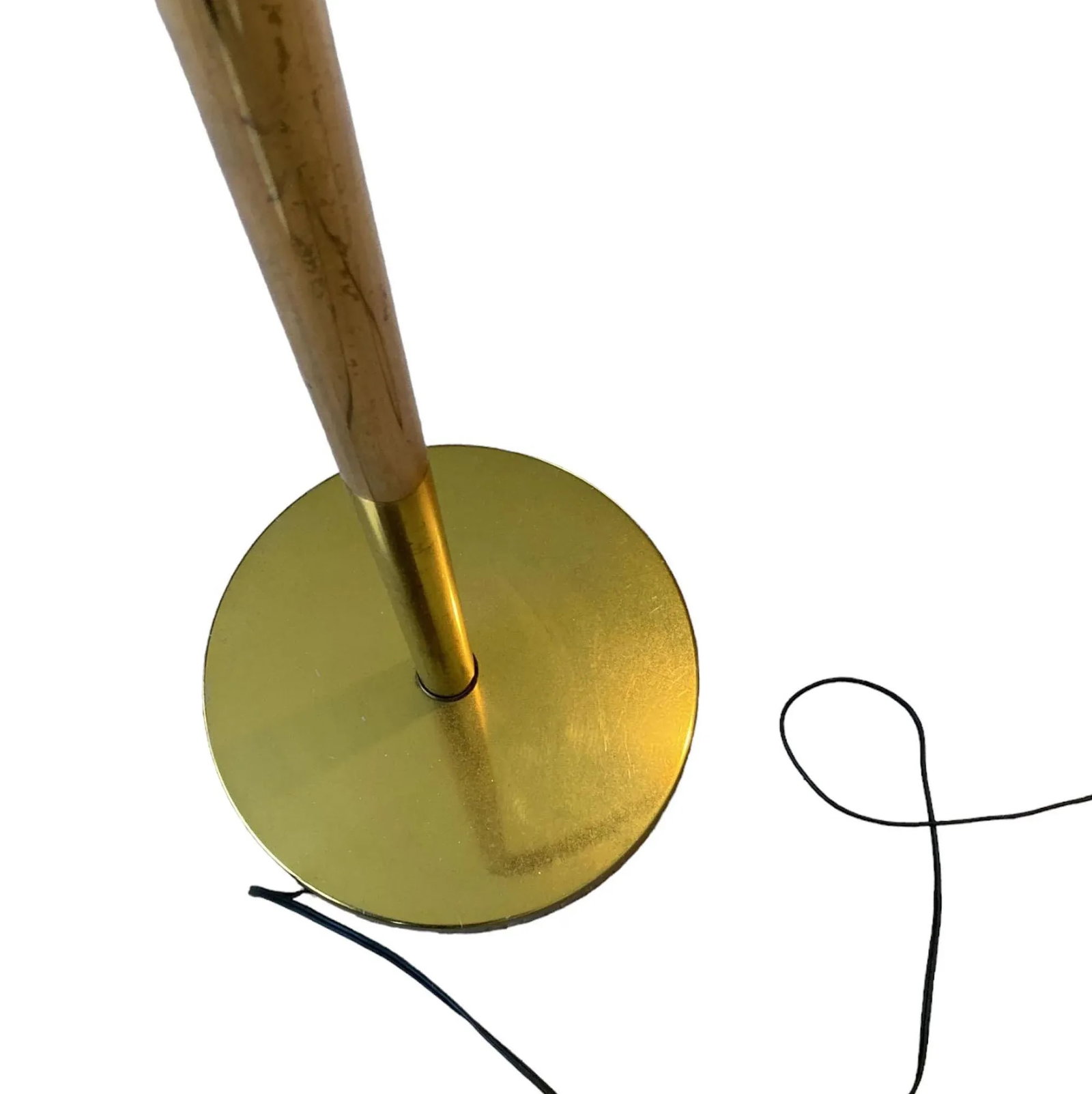 Vintage Black and Gold Toned Brass Standing Adjustable Pharmacy Floor Lamp Circa 1970s - 12