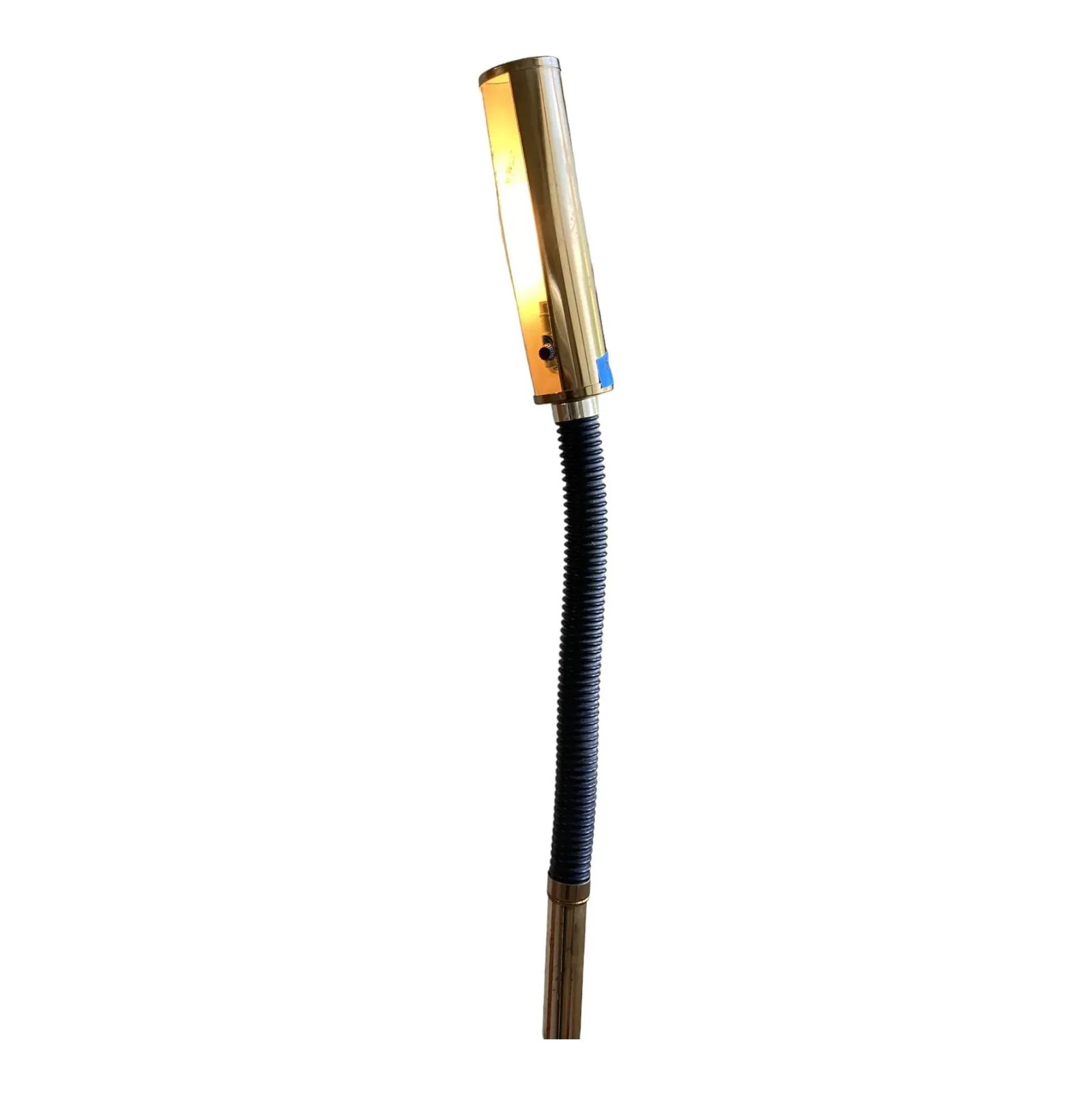 Vintage Black and Gold Toned Brass Standing Adjustable Pharmacy Floor Lamp Circa 1970s - 3