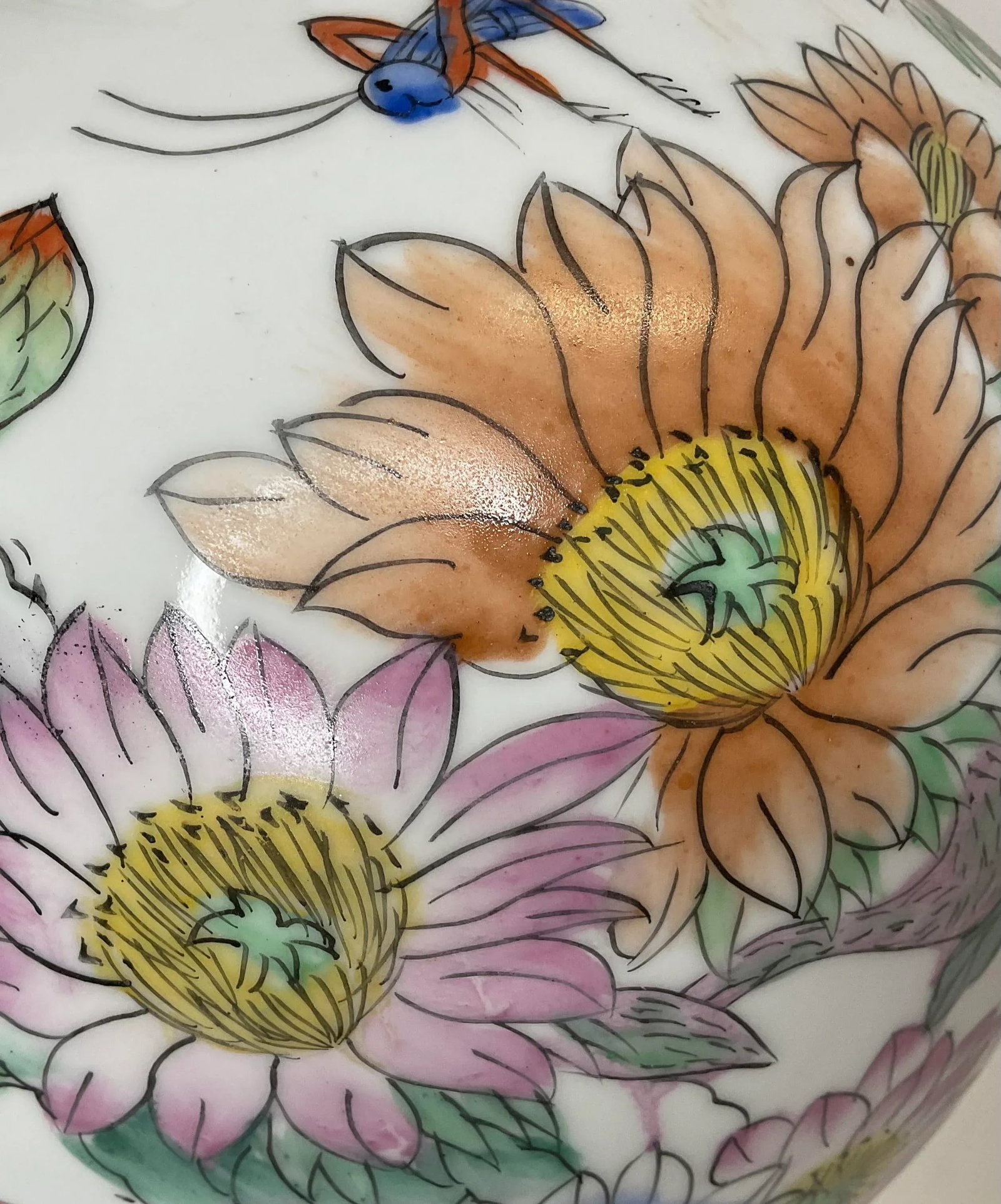 1980s Grasshopper and Floral Ginger Jar - 12