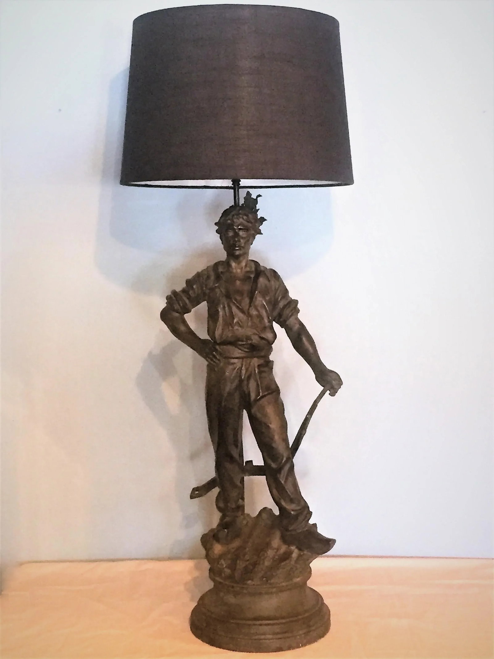 Large Figural Lamp of a Dutch Plowman - 11