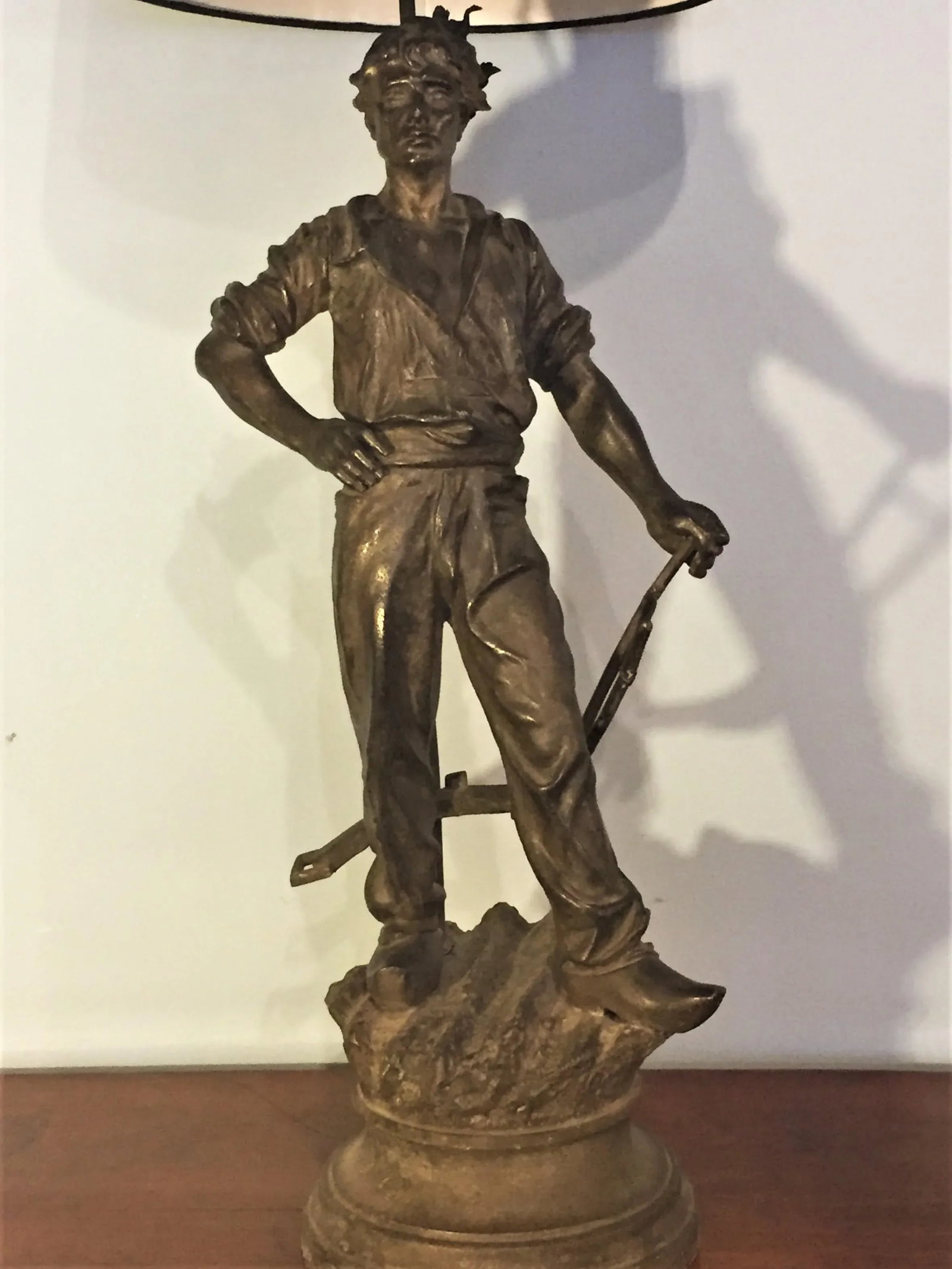 Large Figural Lamp of a Dutch Plowman - 4