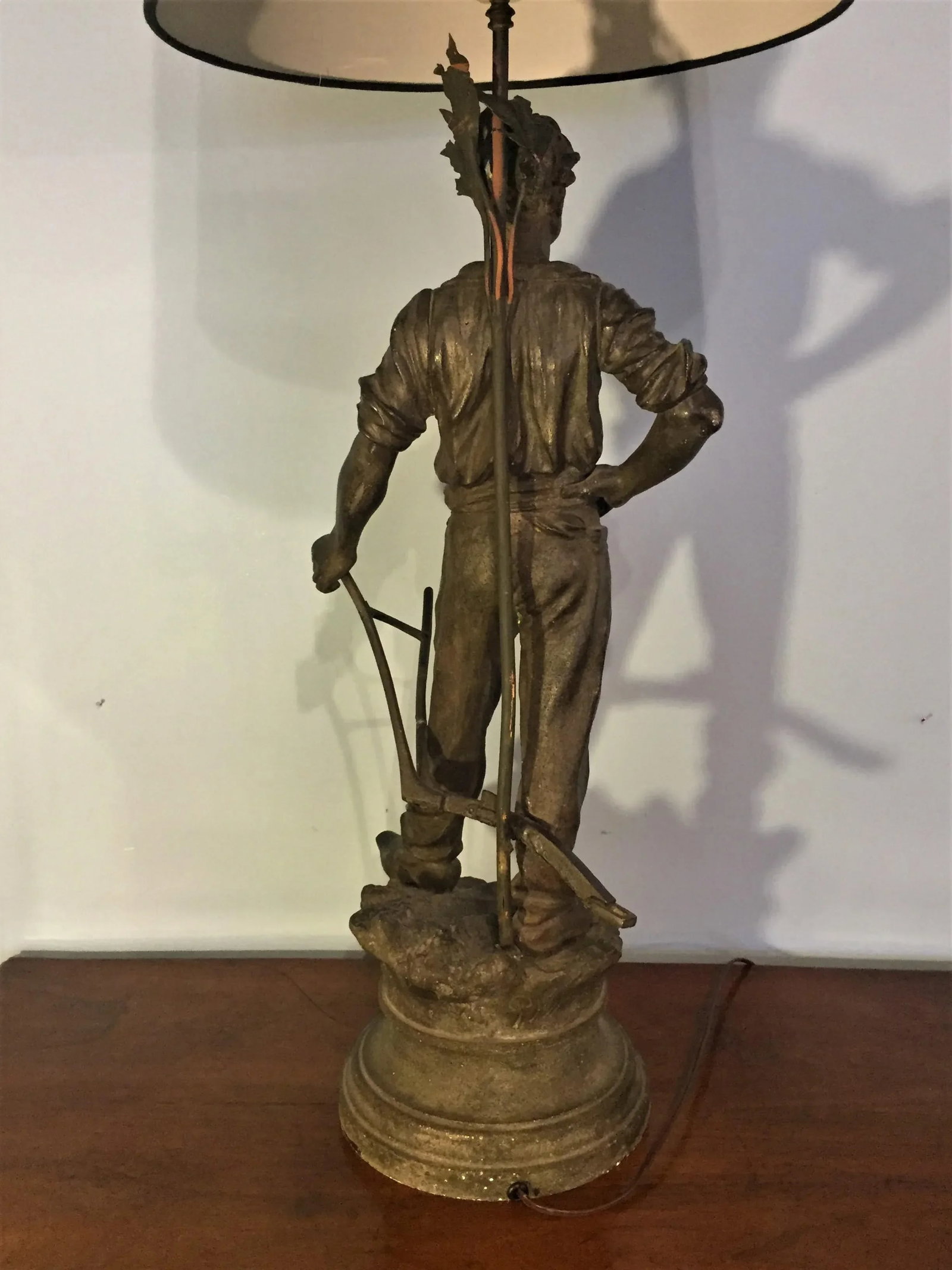 Large Figural Lamp of a Dutch Plowman - 5