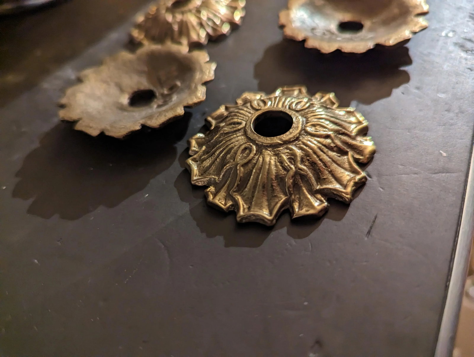 Brass Bobeche Chandelier or Sconces - Set of 4 - 2
