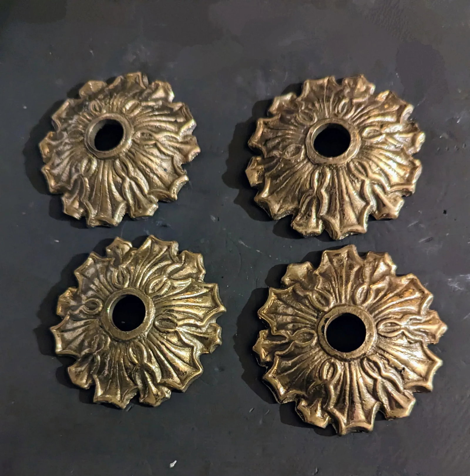 Brass Bobeche Chandelier or Sconces - Set of 4 - 4