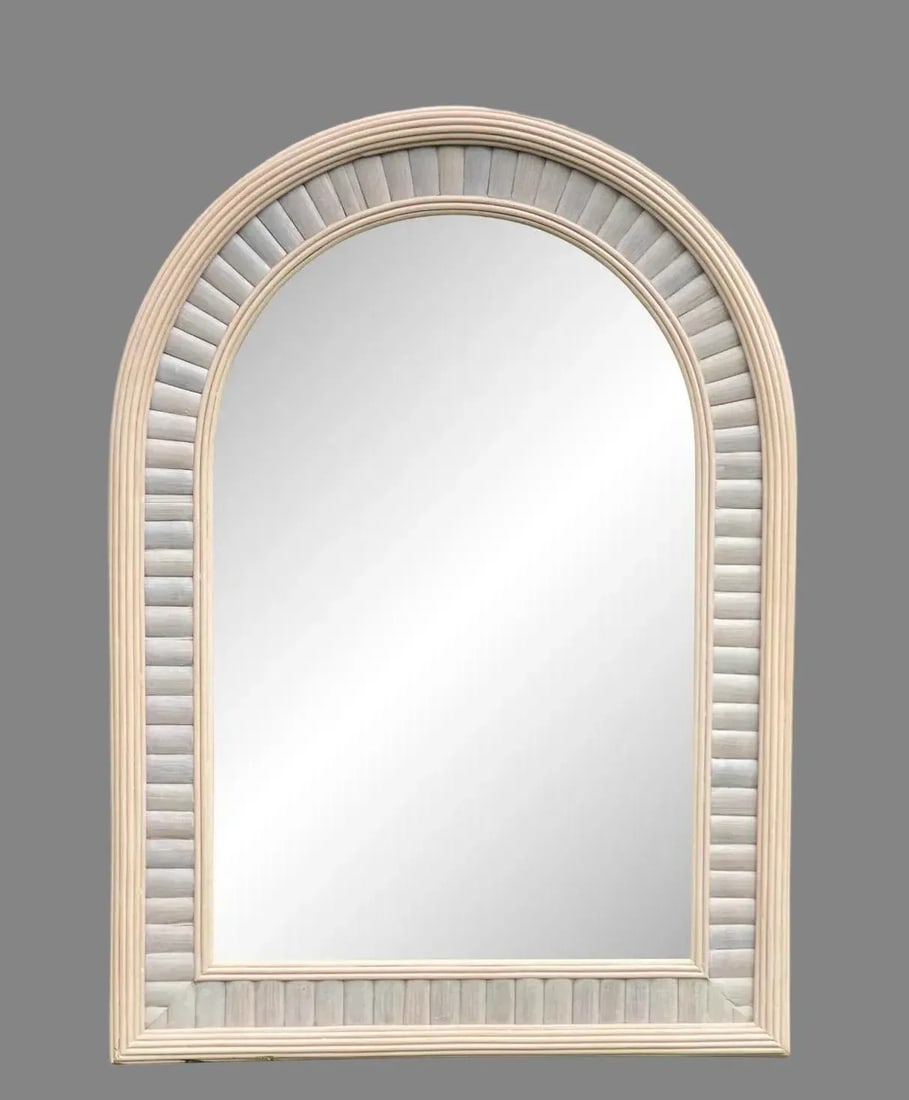 Arched Pencil Reed and Bamboo Mirror - 2
