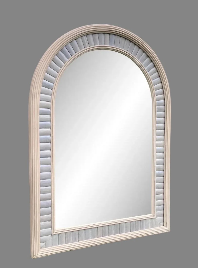 Arched Pencil Reed and Bamboo Mirror - 3