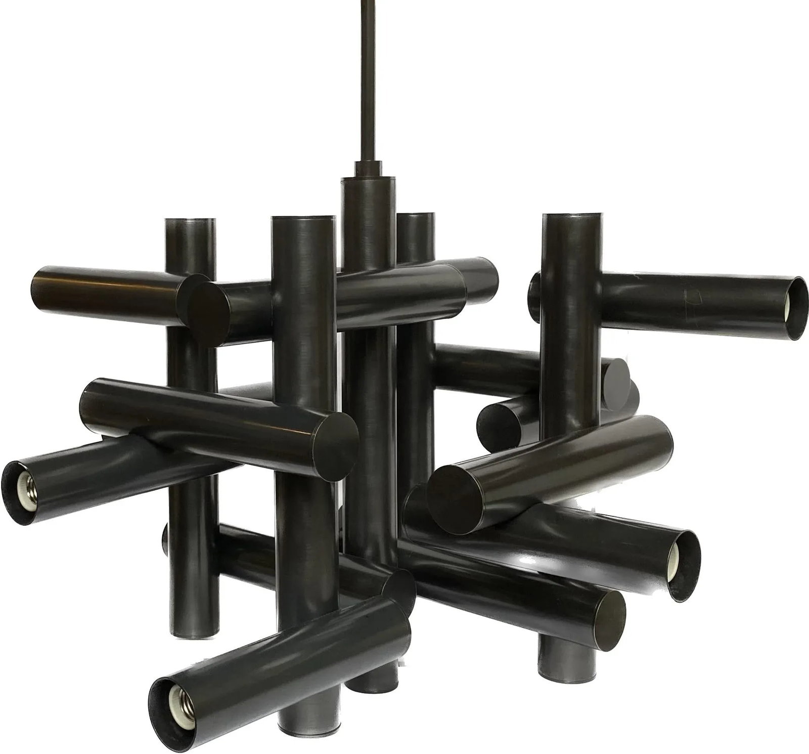 Jonathan Adler Modern Tubular Milano Kinetic Chandelier, Bronze - 11