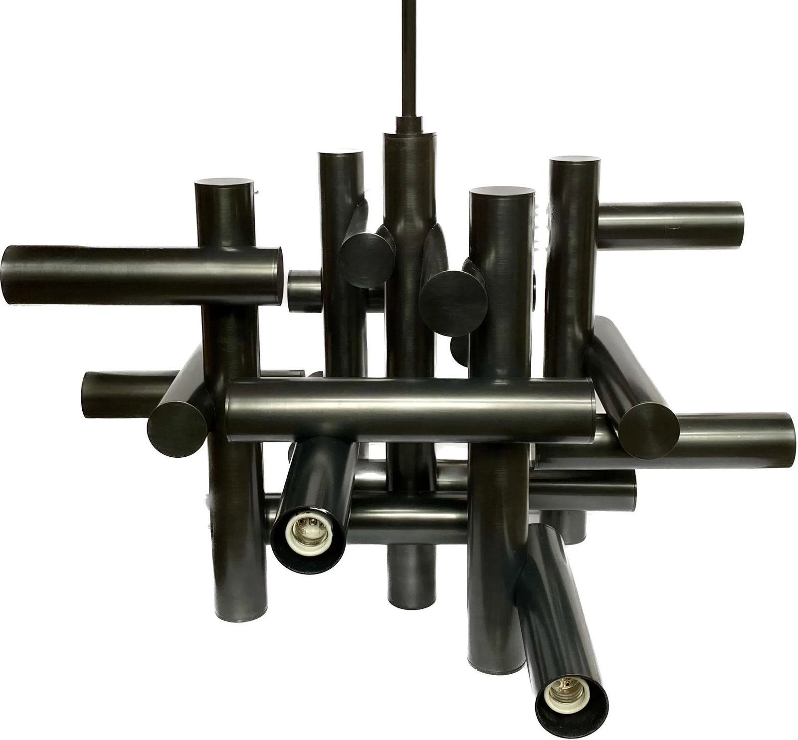 Jonathan Adler Modern Tubular Milano Kinetic Chandelier, Bronze - 2