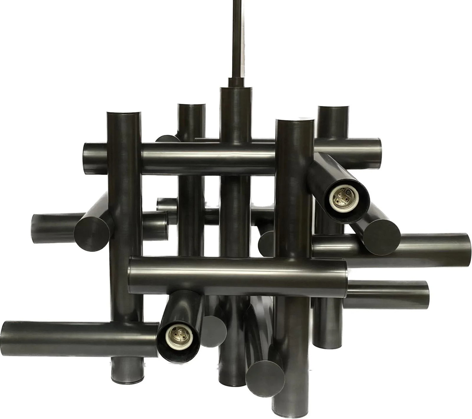 Jonathan Adler Modern Tubular Milano Kinetic Chandelier, Bronze - 3