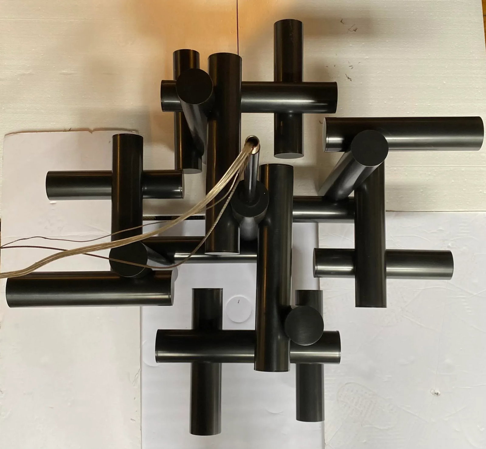 Jonathan Adler Modern Tubular Milano Kinetic Chandelier, Bronze - 4