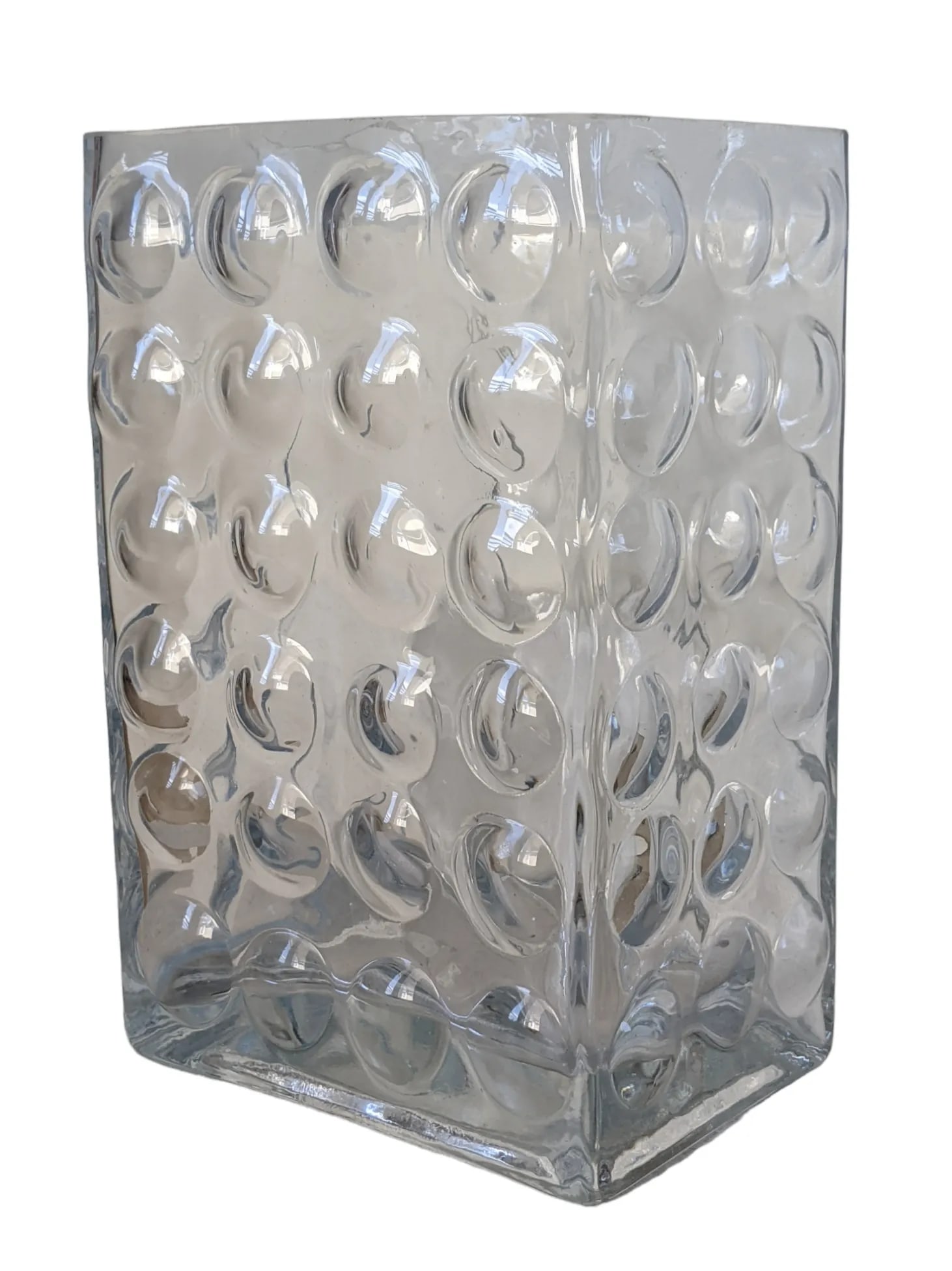 Vintage 1970s Finnish Design Space Age Style Bubble Art Glass Vase - 2