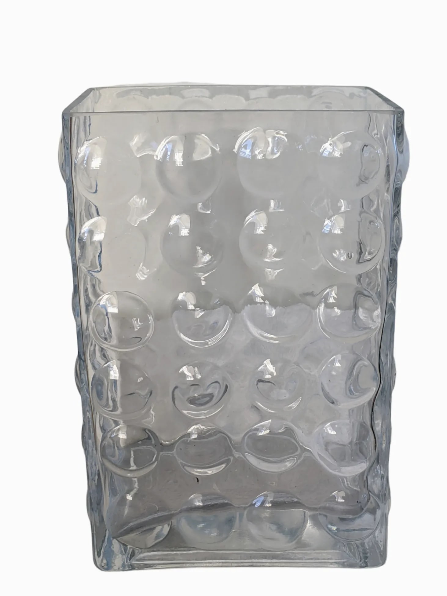 Vintage 1970s Finnish Design Space Age Style Bubble Art Glass Vase - 3