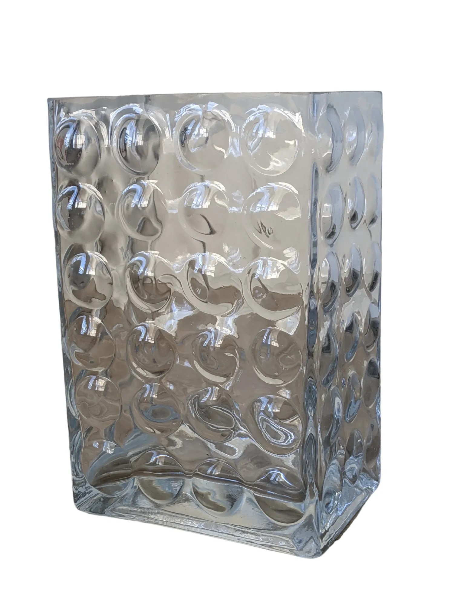 Vintage 1970s Finnish Design Space Age Style Bubble Art Glass Vase - 4