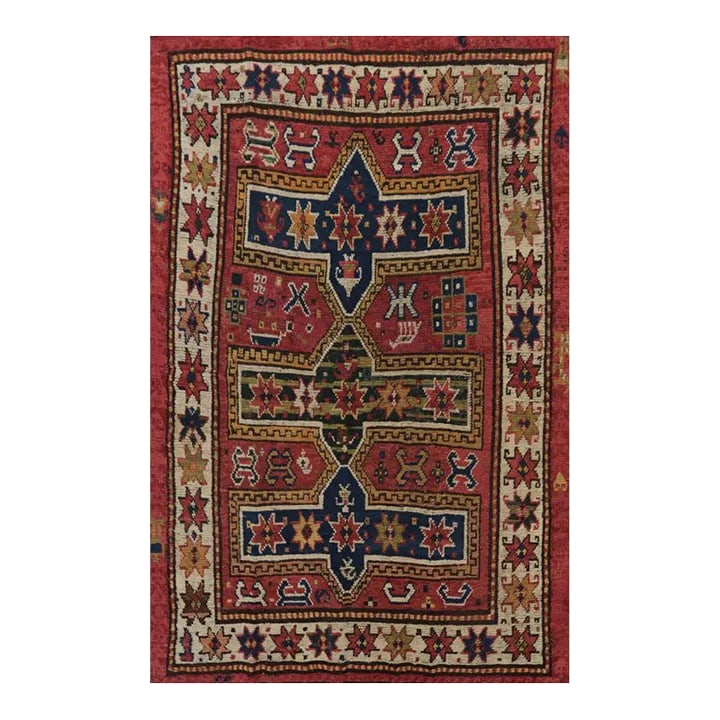 1930s Old Persian Shiraz Area Rug 3'11" X 6'6'': ACTUAL SIZE: 3'11" x 6'6'' PRIMARY COLOR: Rust / Ivory AGE: Old MATERIALS: Wool FOUNDATION: Wool PRODUCTION: Handwoven, Knotted Pile CONDITION: Excellent - wear consistent with age Condition: Alterat