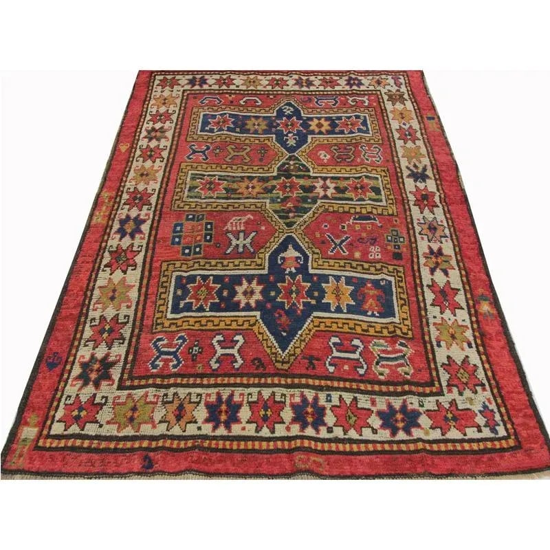 1930s Old Persian Shiraz Area Rug 3'11" X 6'6'' - 7