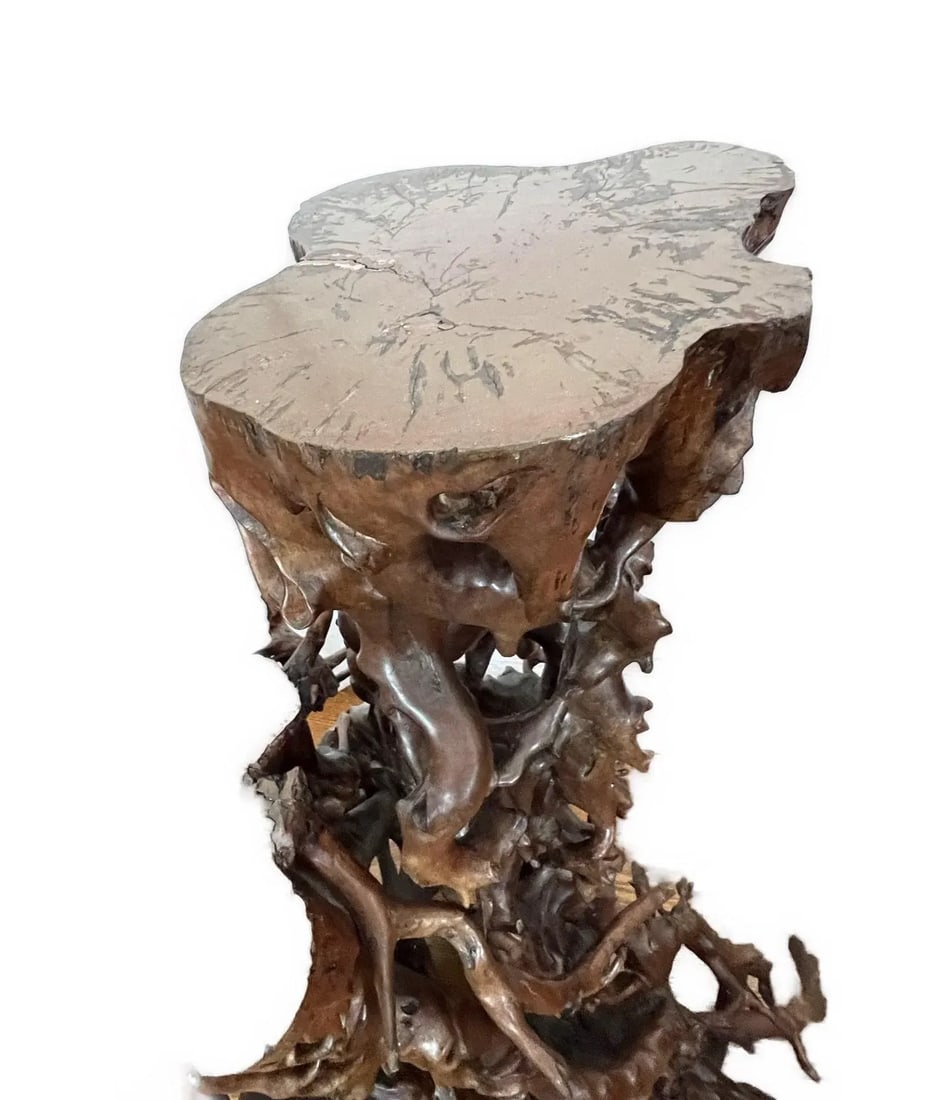 Vintage Tree Root Sculpture With Birds and Monkeys - 8