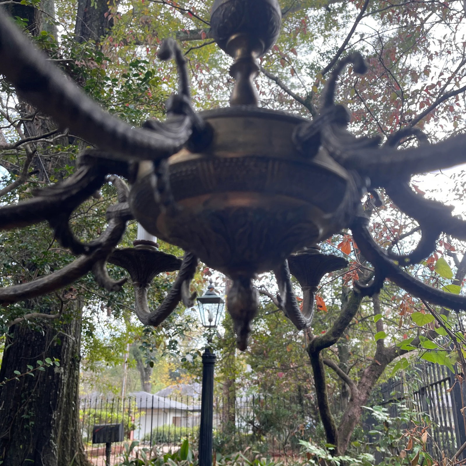 Antique French Renaissance Brass Chandelier - 2