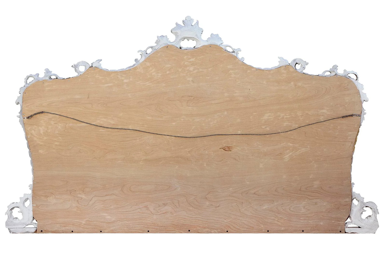 Mid 20th Century Monumental Italian Hand Carved White Mantle Mirror - 8
