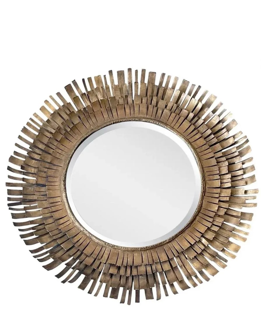 Mid Century Curtis Jere Style Metal Eyelash Mirror - 3