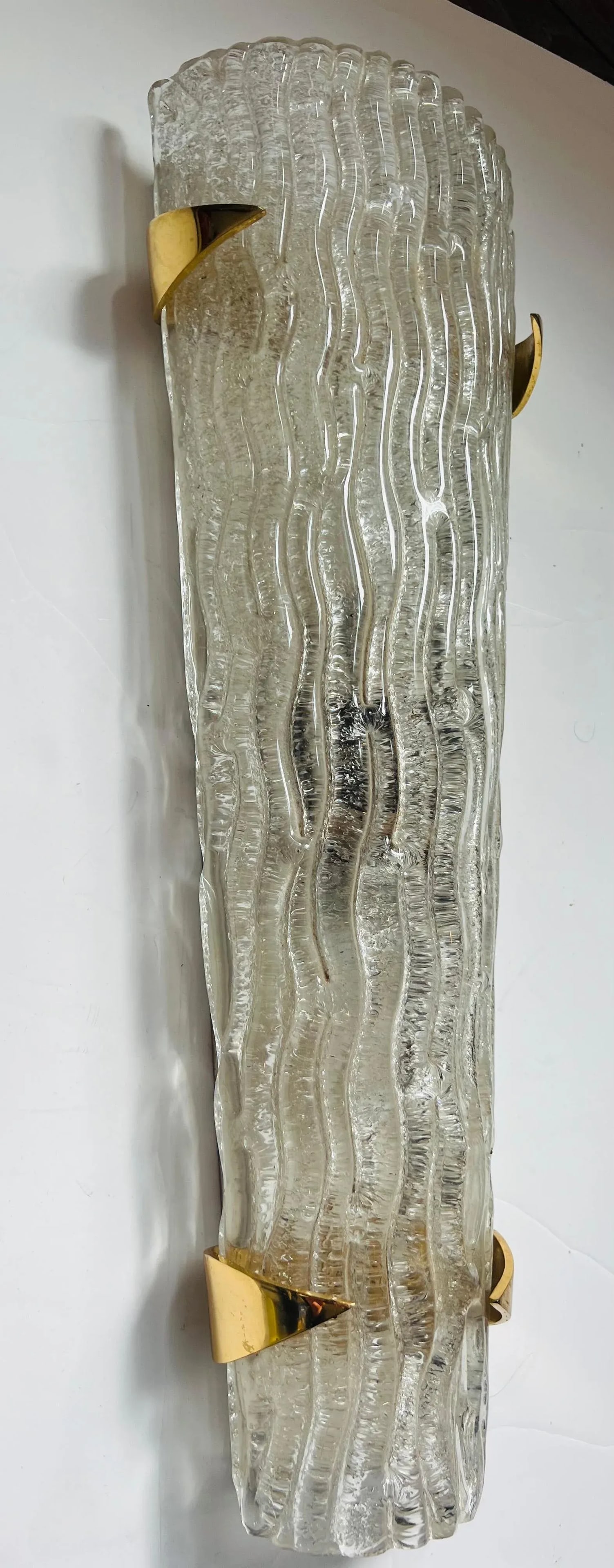 Large a French Arlus 1950s Glass Mid Century Wall Lamp - 10