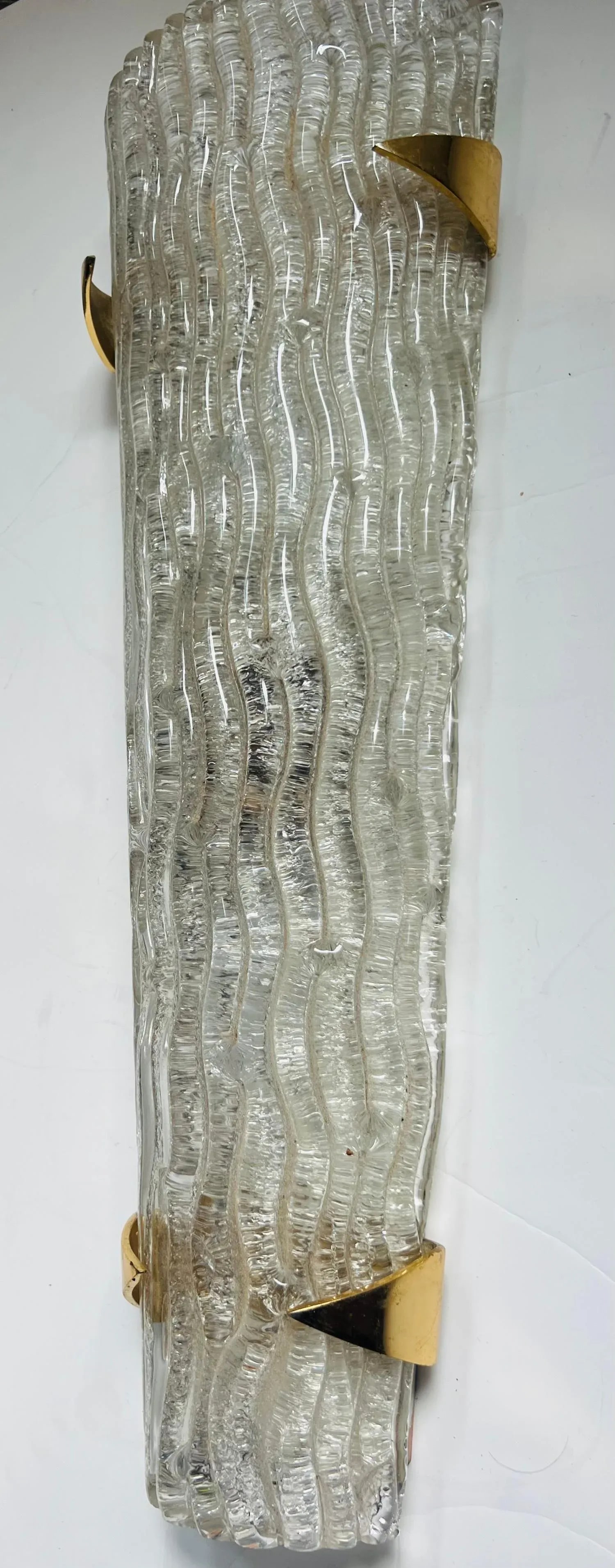 Large a French Arlus 1950s Glass Mid Century Wall Lamp - 11