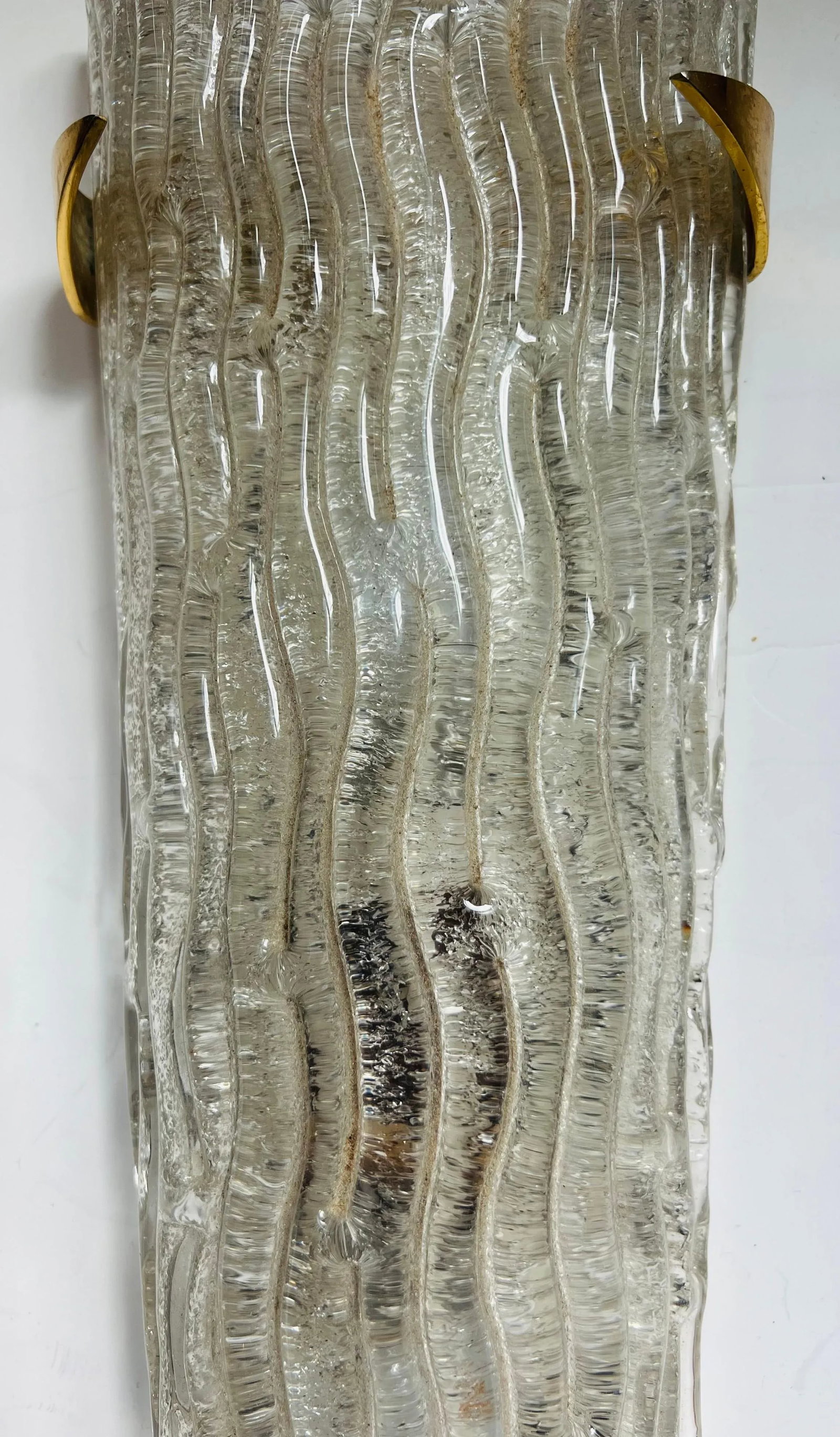 Large a French Arlus 1950s Glass Mid Century Wall Lamp - 2